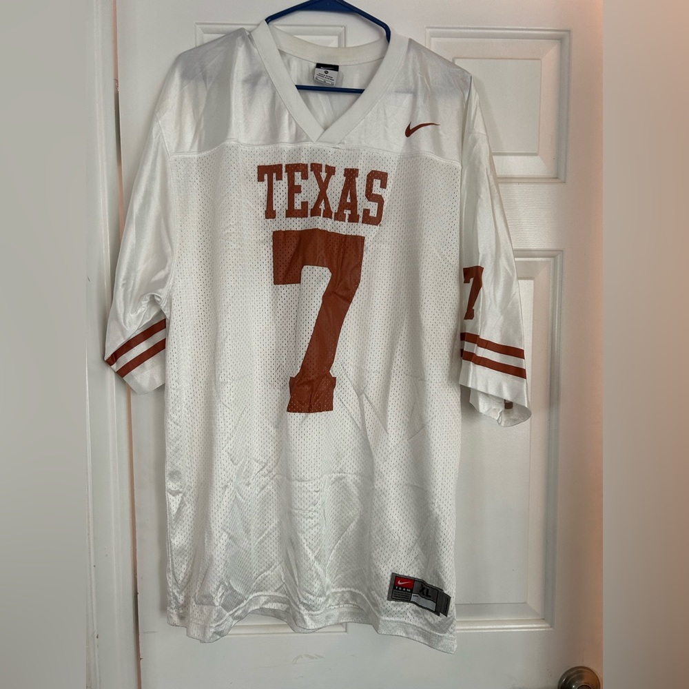 Nike White Longhorn Jersey #7 XL